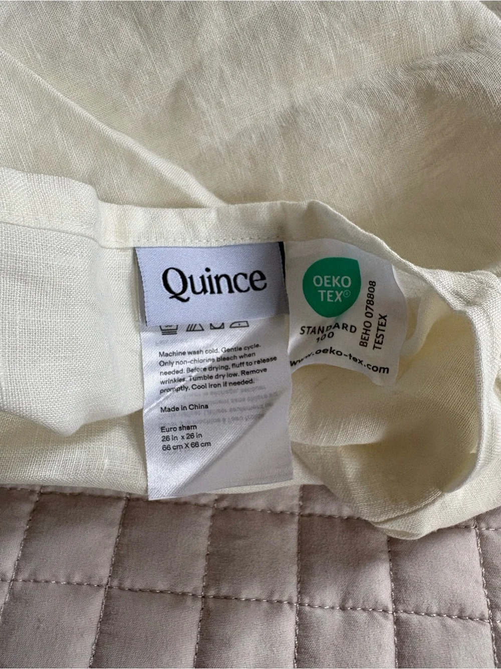 Like New Quince European Linen Euro Sham Set -